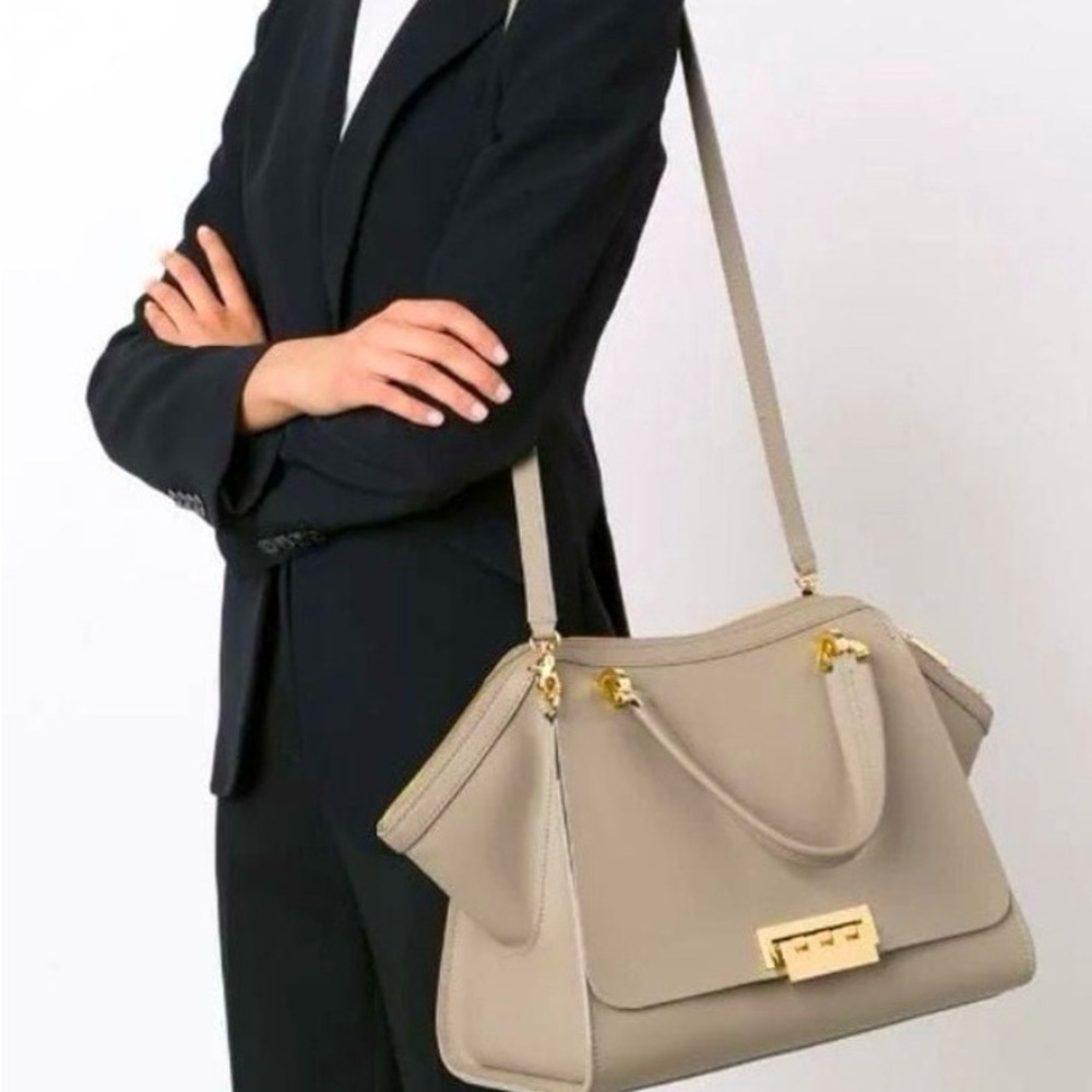 ZAC Zac Posen Structured Satchel Top Handle Designer Handbag - Picture 3 of 6